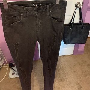 JUST BLACK DENIM black ripped skinny jegging